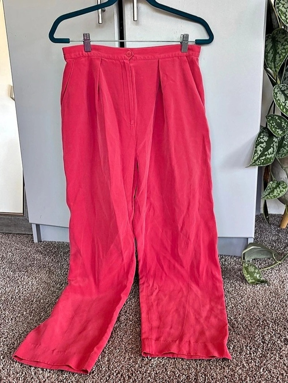 Jones New York Wide Leg Silk Pants in Pink Size 12